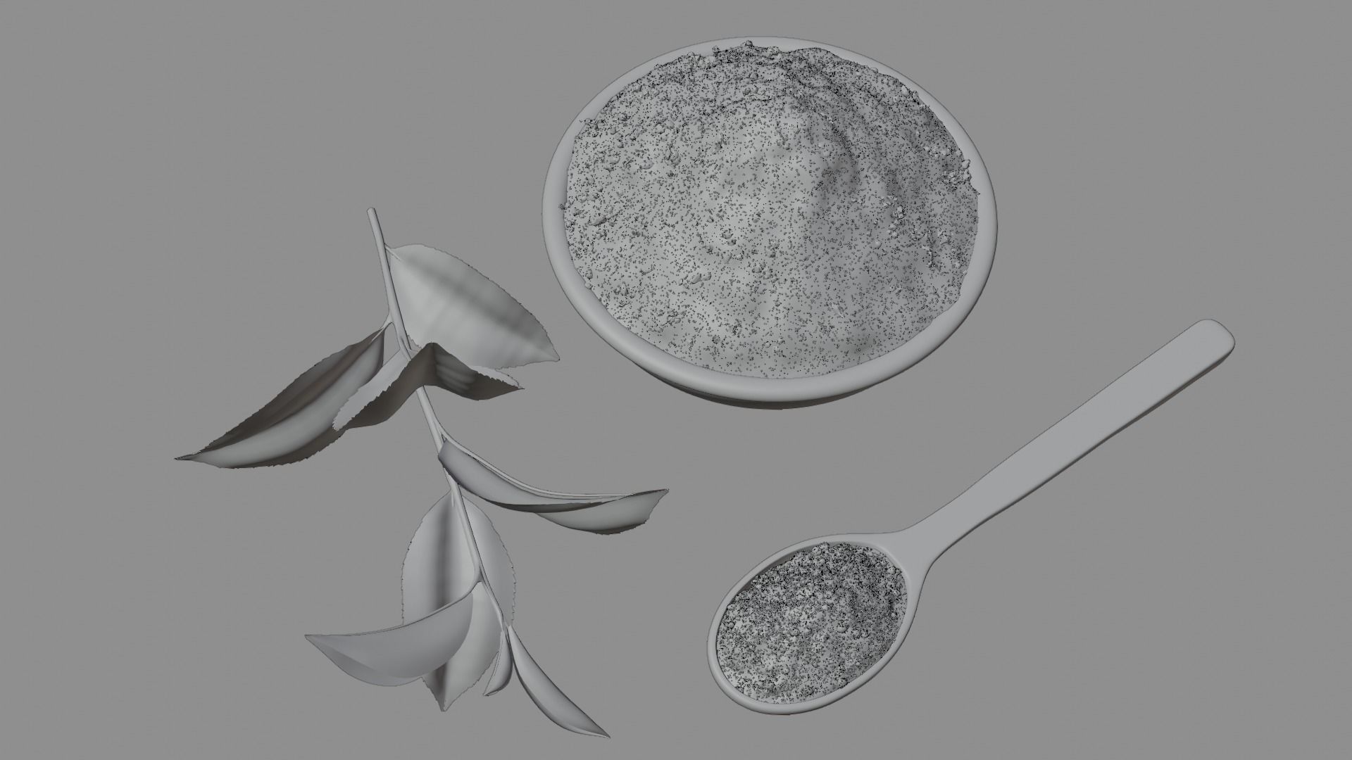 Green tea leaf and powder- read before you purchase 3D model_9