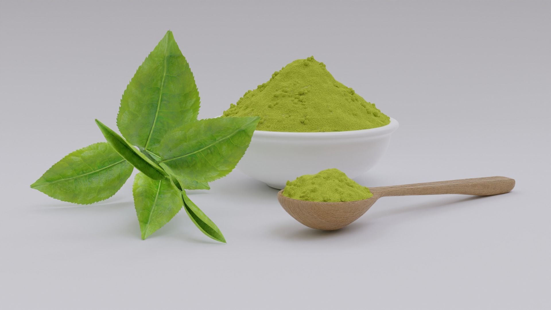 Green tea leaf and powder- read before you purchase 3D model_1