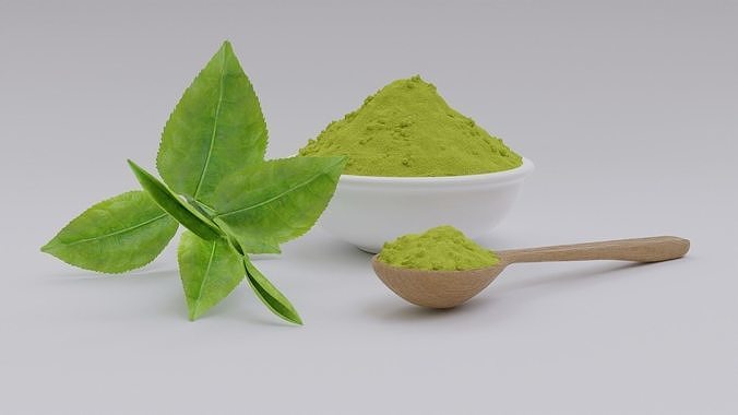 Green tea leaf and powder- read before you purchase 3D model 2