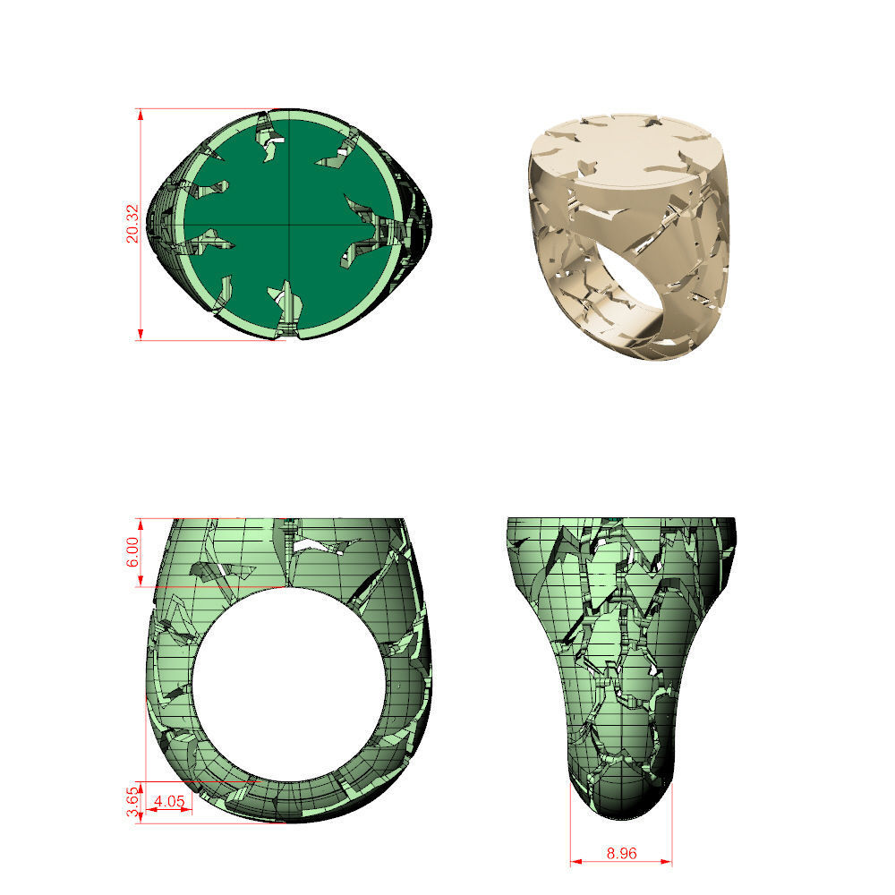 Crack Rock Rings 3D Model Collection_10