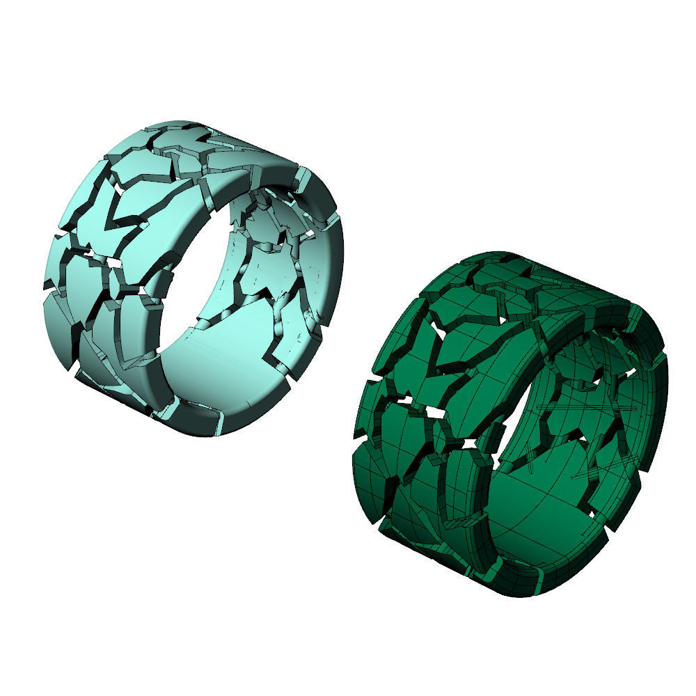 Crack Rock Rings 3D Model Collection_6