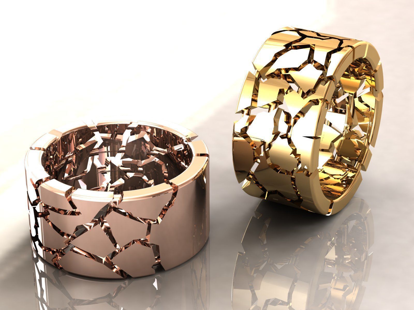 Crack Rock Rings 3D Model Collection_5