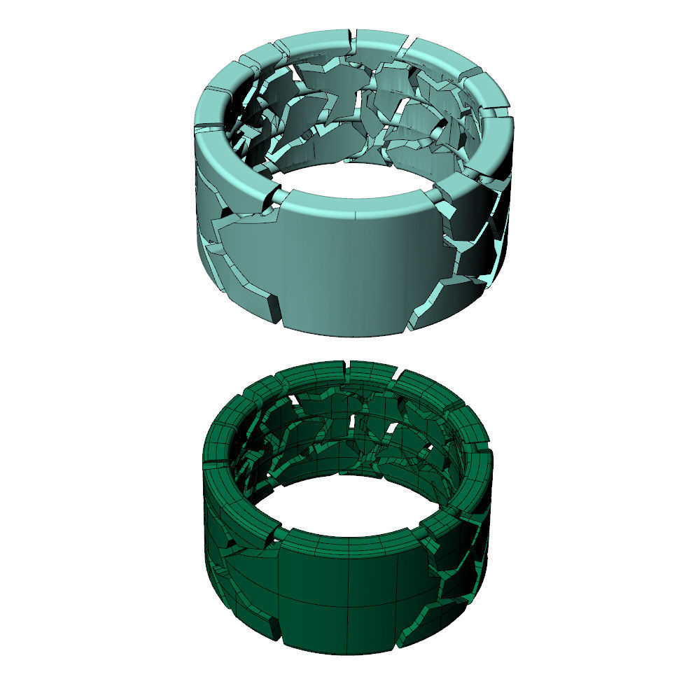 Crack Rock Rings 3D Model Collection_7