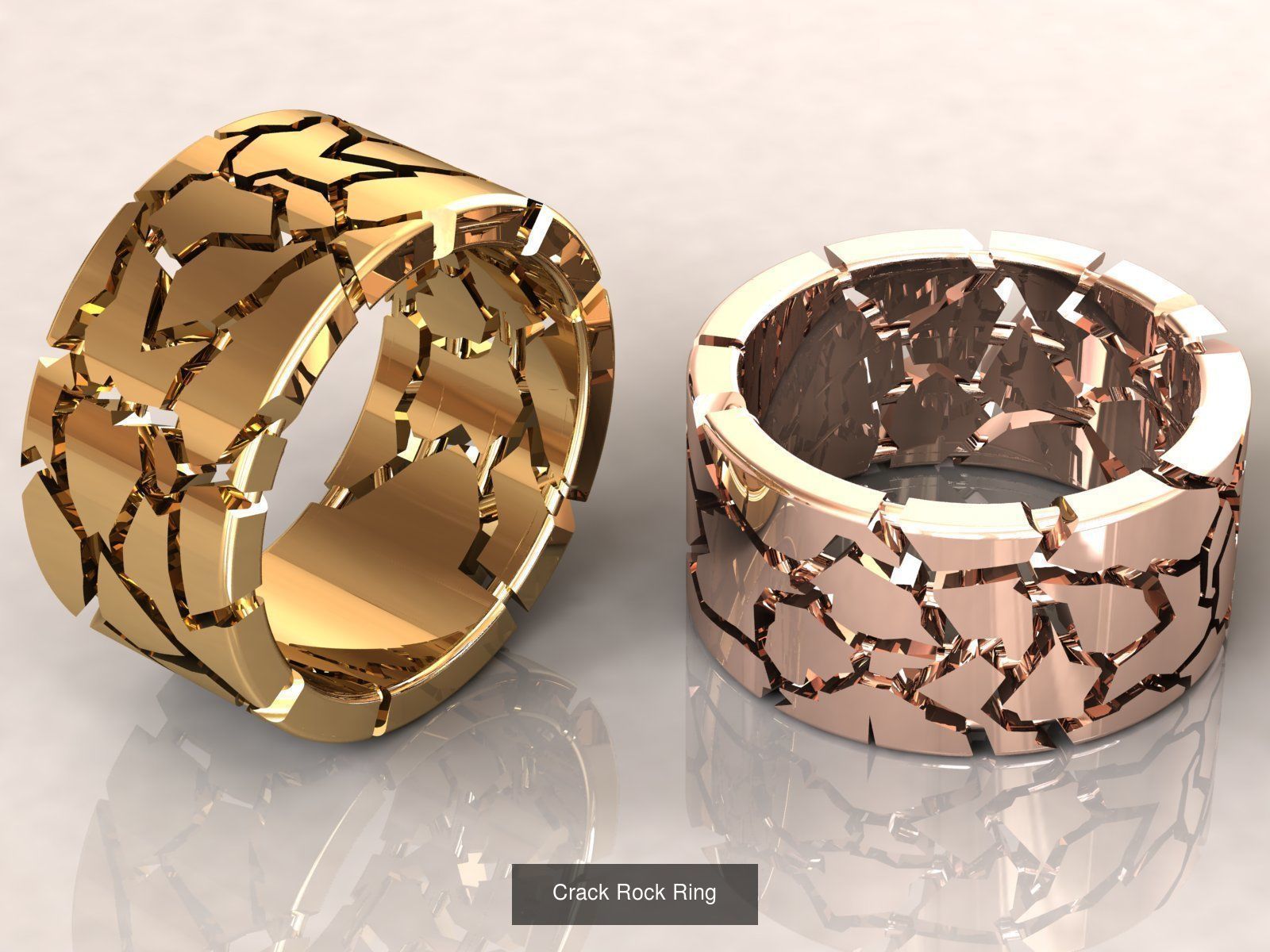 Crack Rock Rings 3D Model Collection_2
