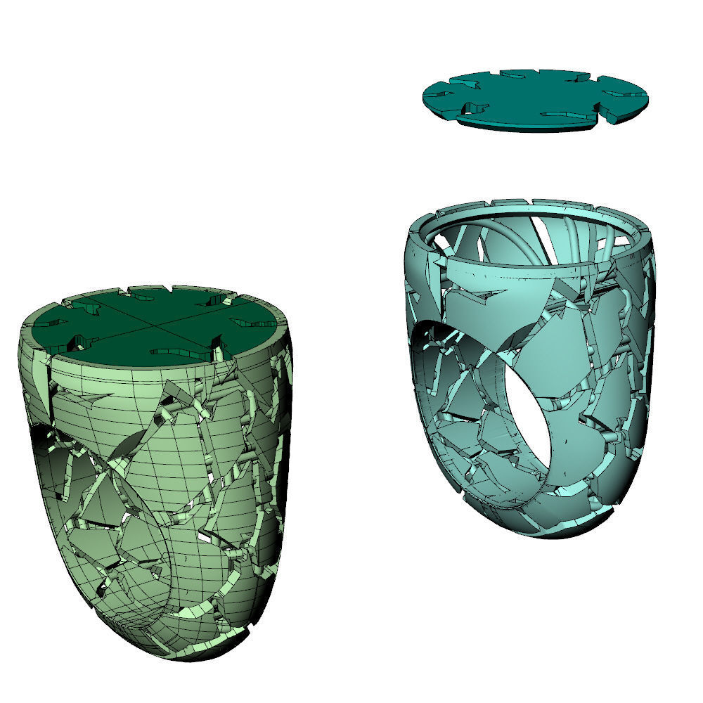 Crack Rock Rings 3D Model Collection_12