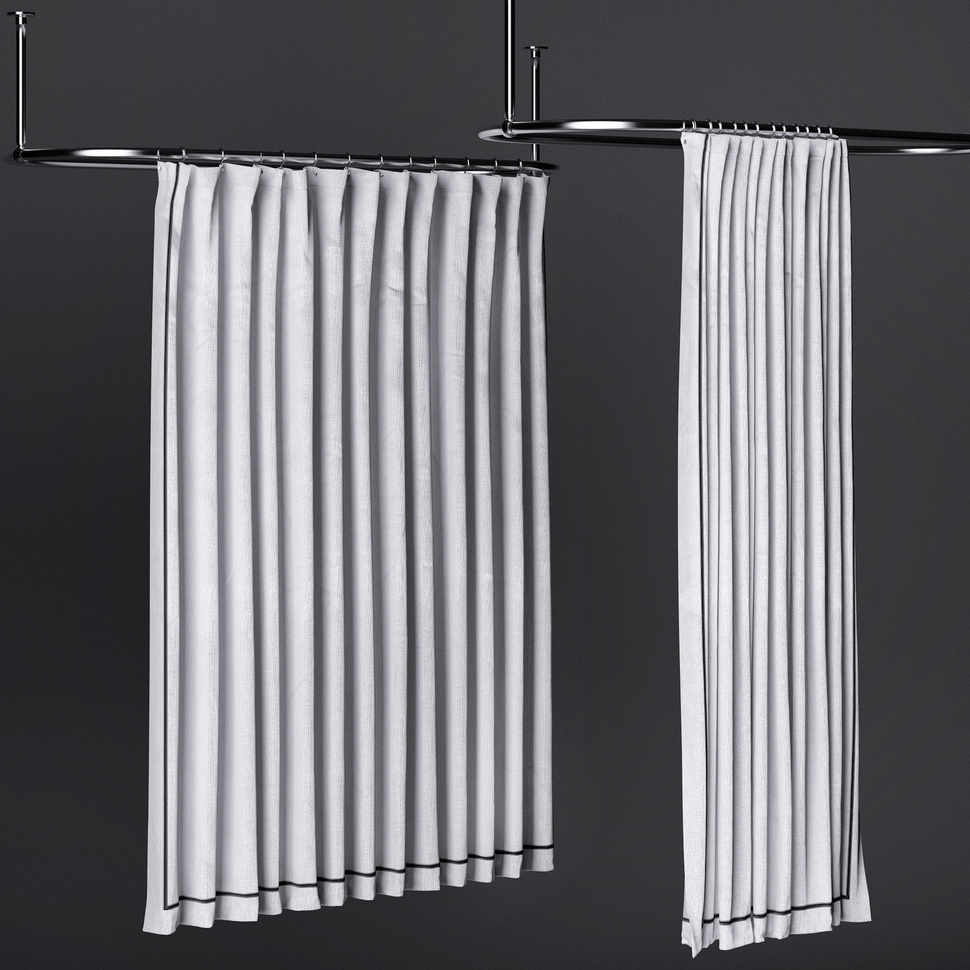 Shower curtain 3 3D model | CGTrader