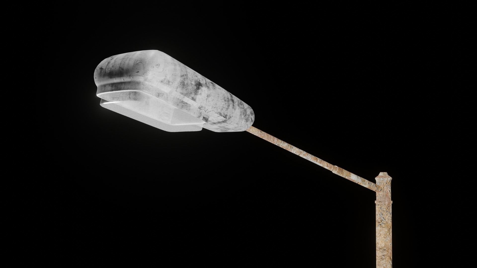 rusted street lamp Low-poly 3D model_1