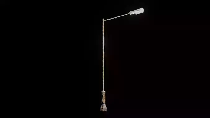 rusted street lamp Low-poly 3D model