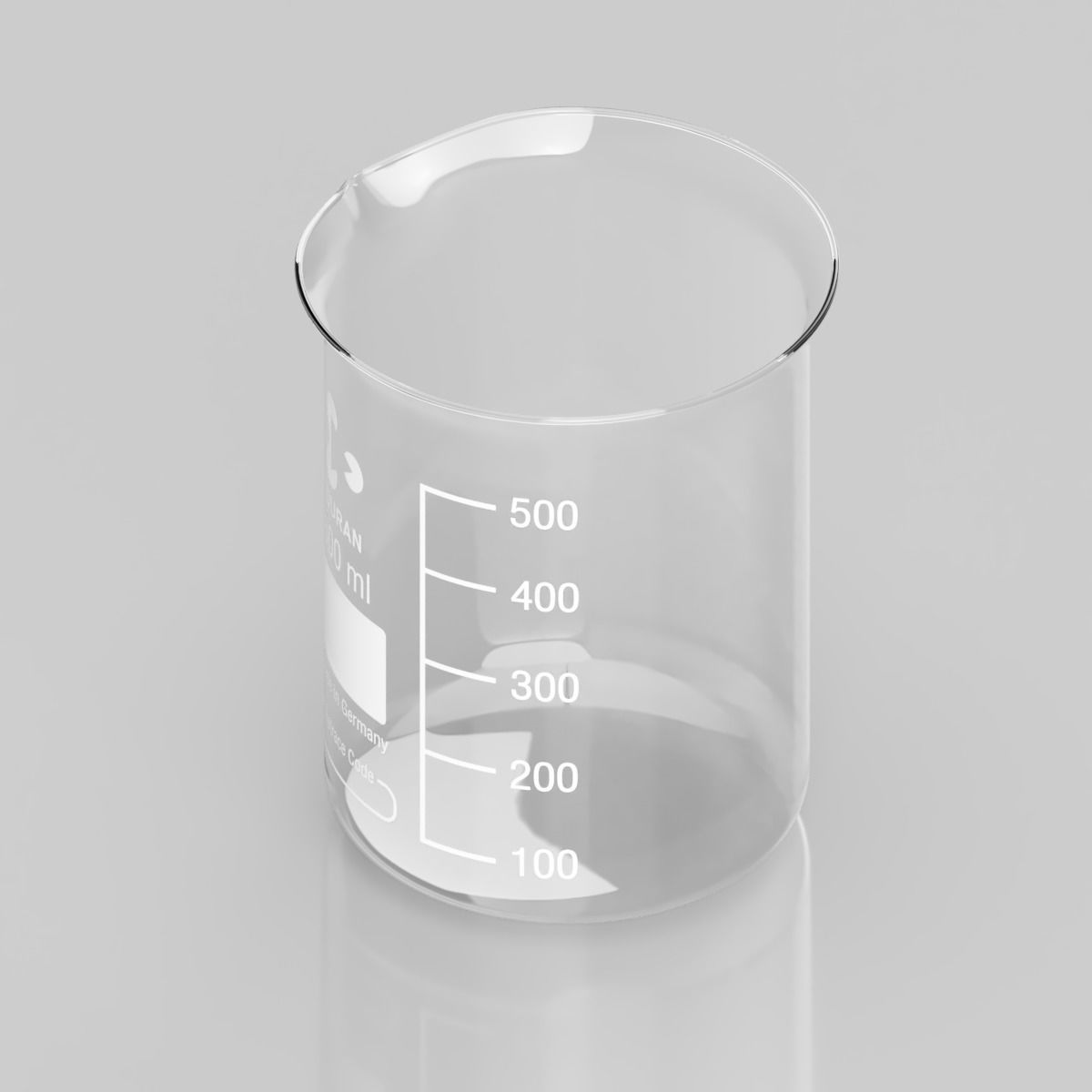 Schott Duran Borosilicate Beaker 600ml  3D model_3