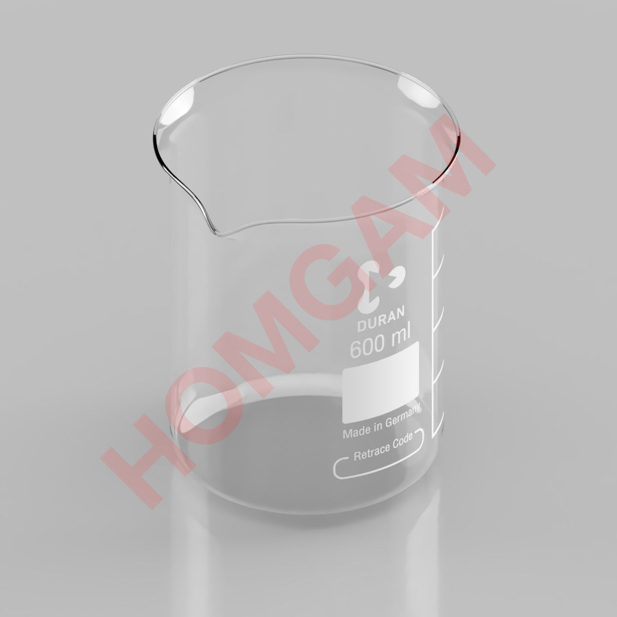 Schott Duran Borosilicate Beaker 600ml  3D model_1