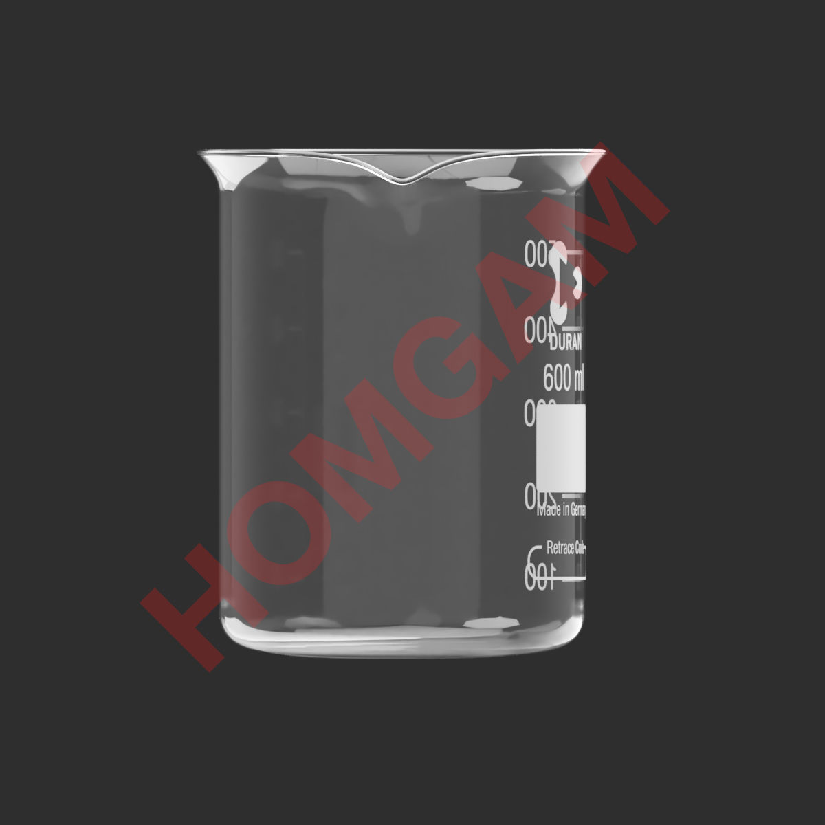 Schott Duran Borosilicate Beaker 600ml  3D model_4