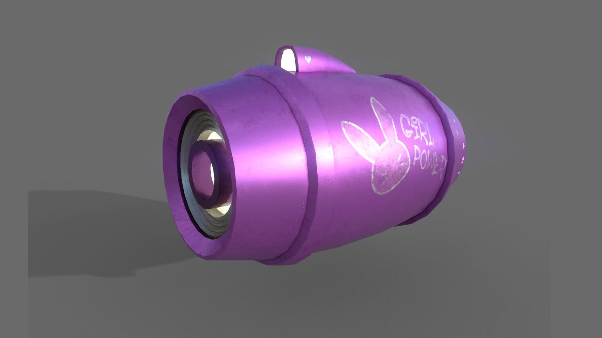 Mega Buster - Girl Hand Cannon - SciFi Weapon Low-poly 3D model_8