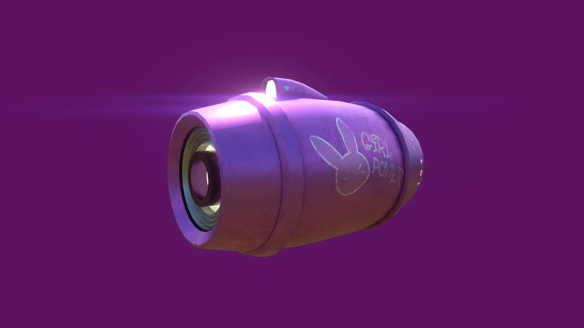 Mega Buster - Girl Hand Cannon - SciFi Weapon Low-poly 3D model_0