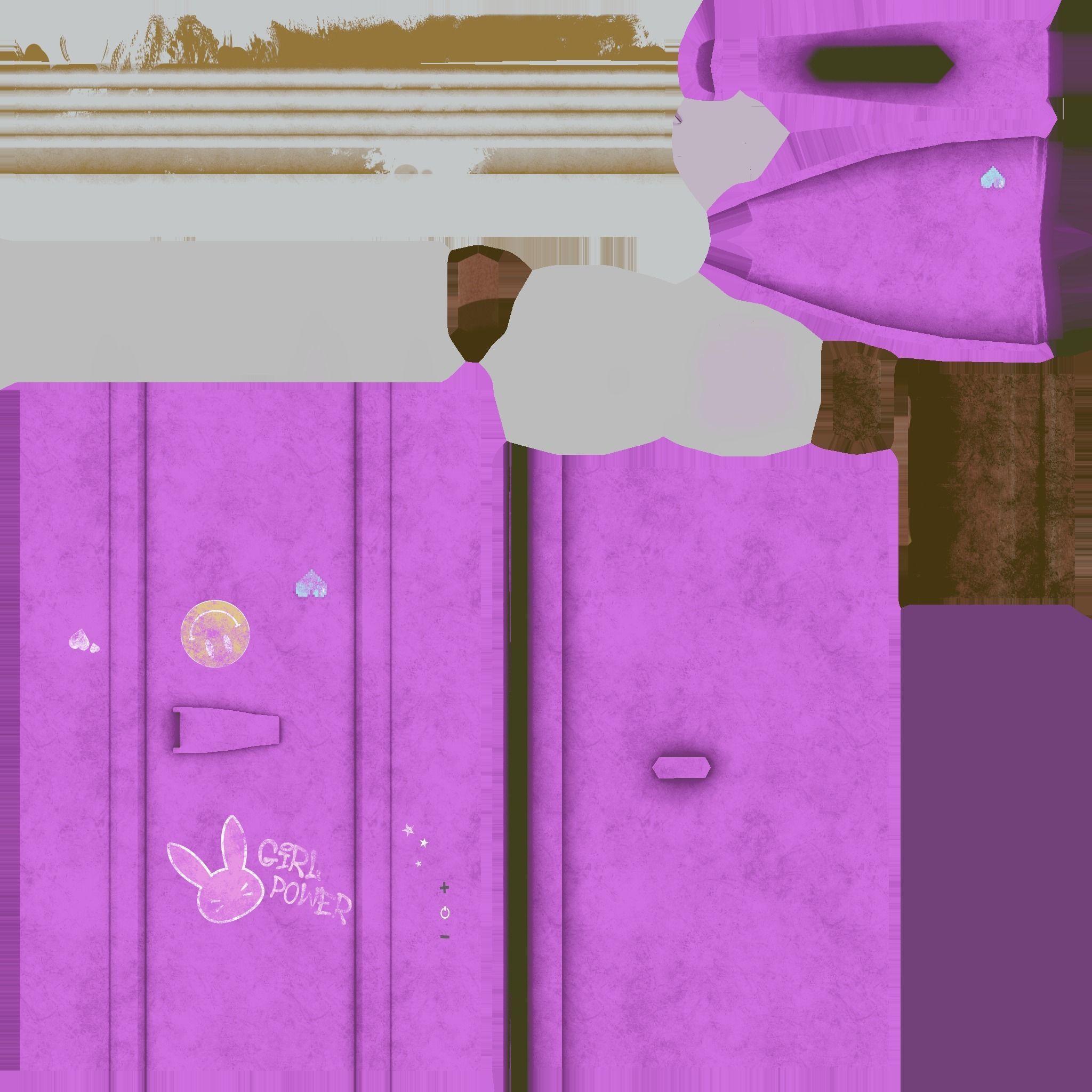 Mega Buster - Girl Hand Cannon - SciFi Weapon Low-poly 3D model_16