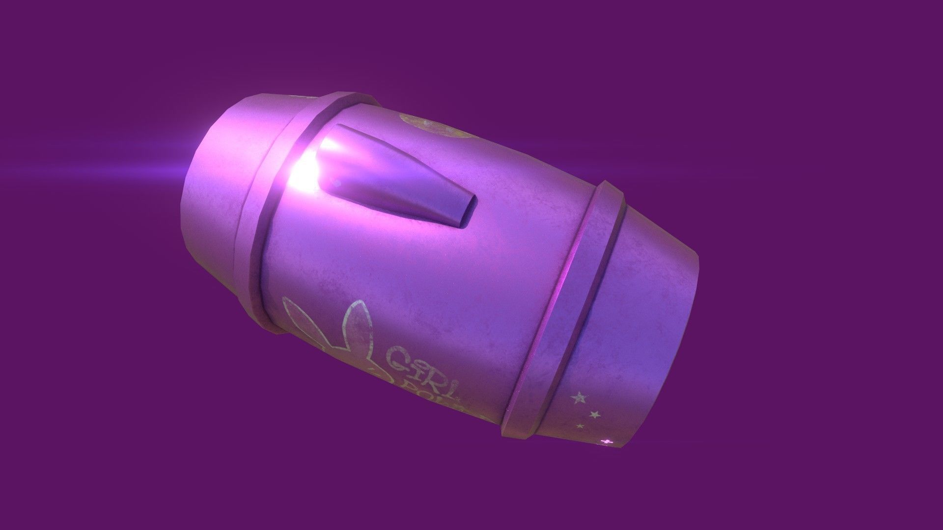 Mega Buster - Girl Hand Cannon - SciFi Weapon Low-poly 3D model_4