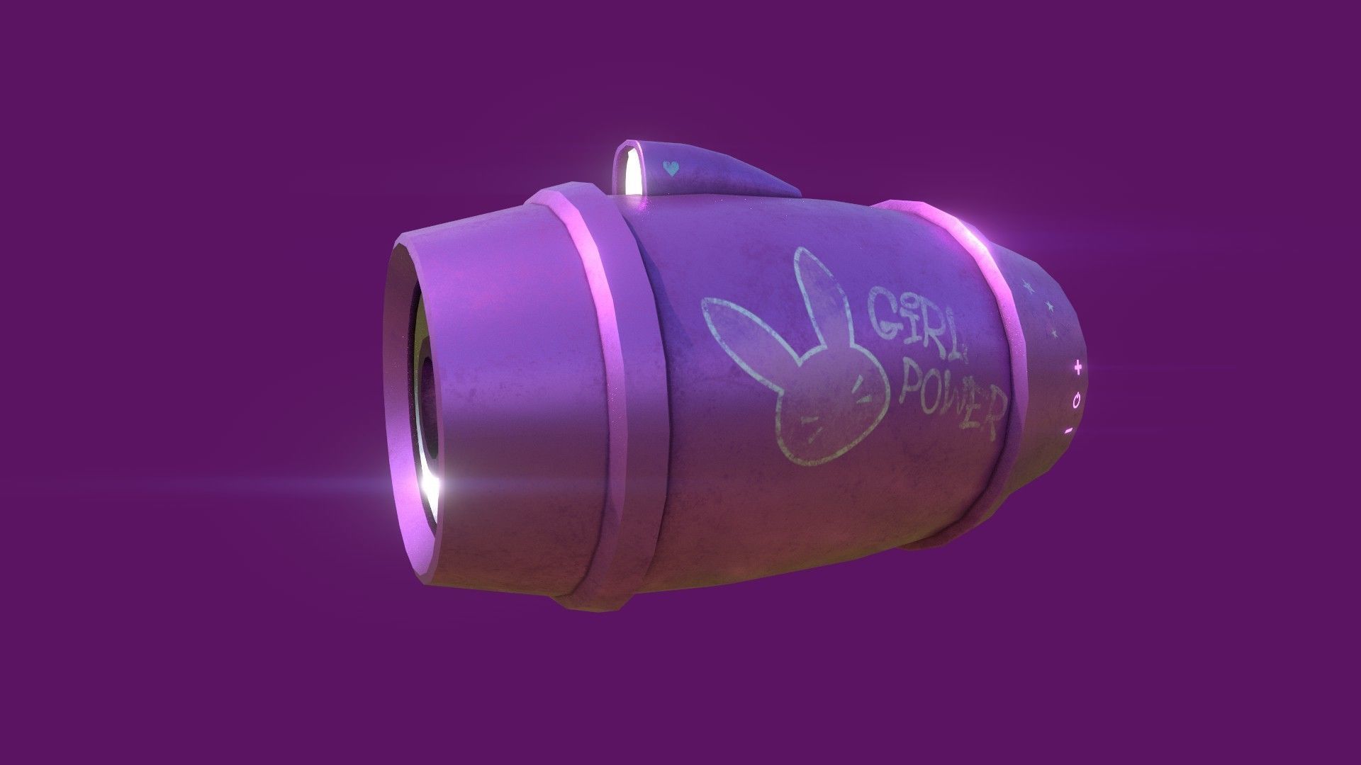 Mega Buster - Girl Hand Cannon - SciFi Weapon Low-poly 3D model_2