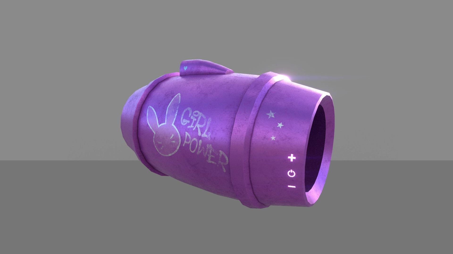 Mega Buster - Girl Hand Cannon - SciFi Weapon Low-poly 3D model_7