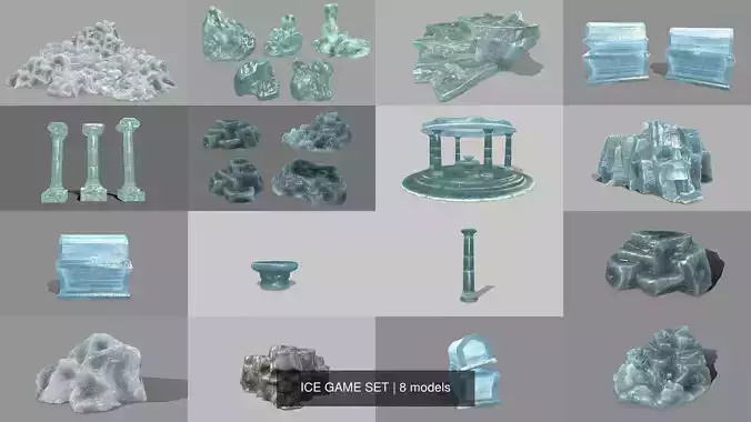 ICE GAME SET 3D Model Collection