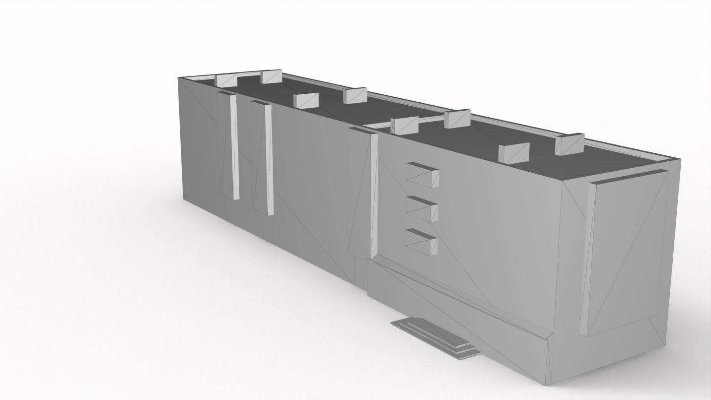 Five-storey residential building Low-poly 3D model_12