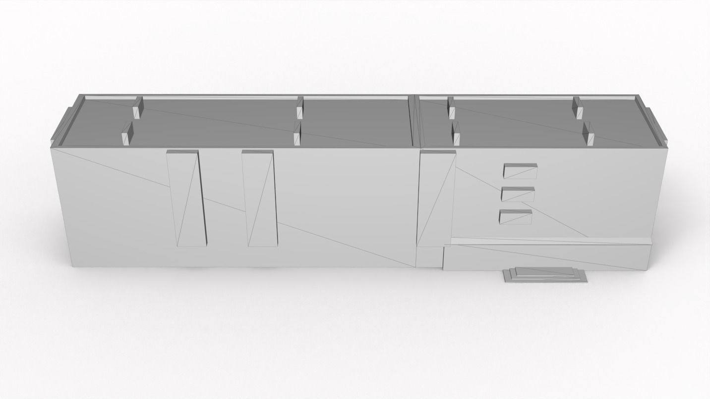 Five-storey residential building Low-poly 3D model_11