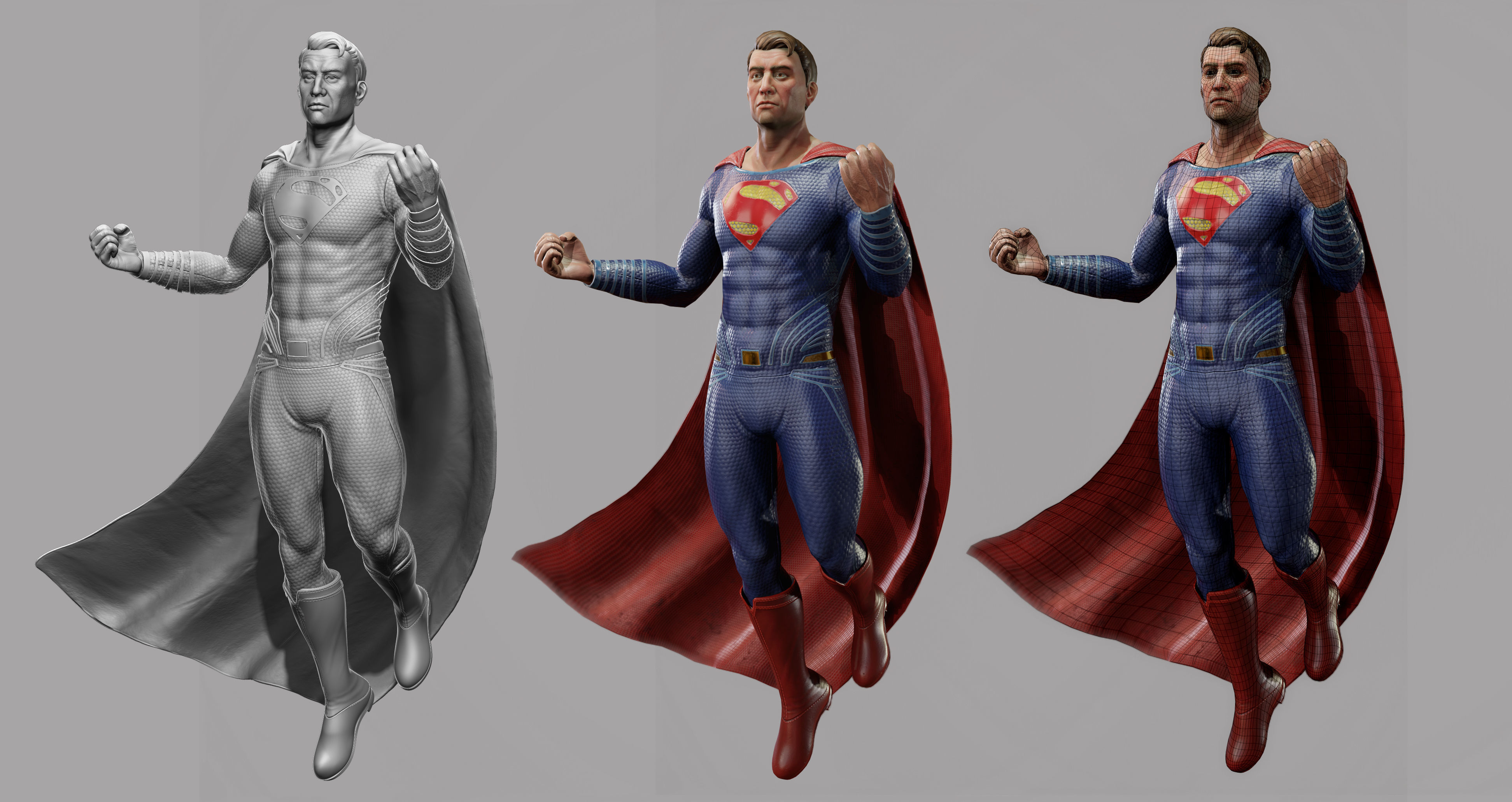 Superman Game Ready Low-poly 3D model_3