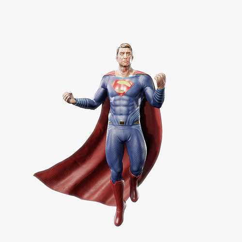 Superman Game Ready Low-poly 3D model