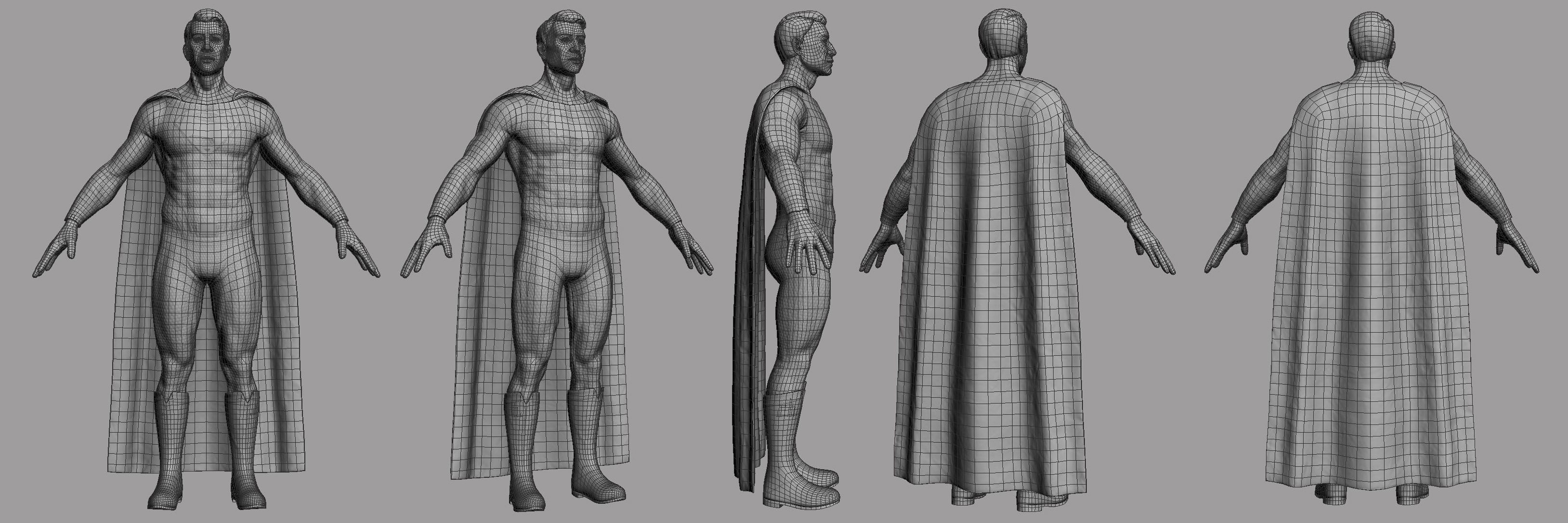 Superman Game Ready Low-poly 3D model_4