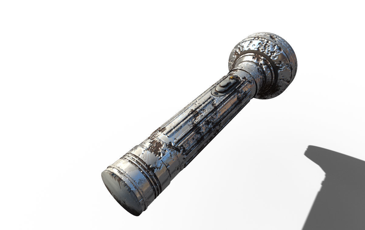 Classic Tiger Head Flashlight Low-poly 3D model_1