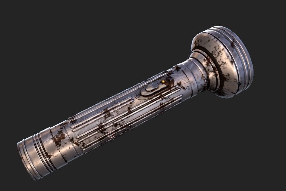 Classic Tiger Head Flashlight Low-poly 3D model_9