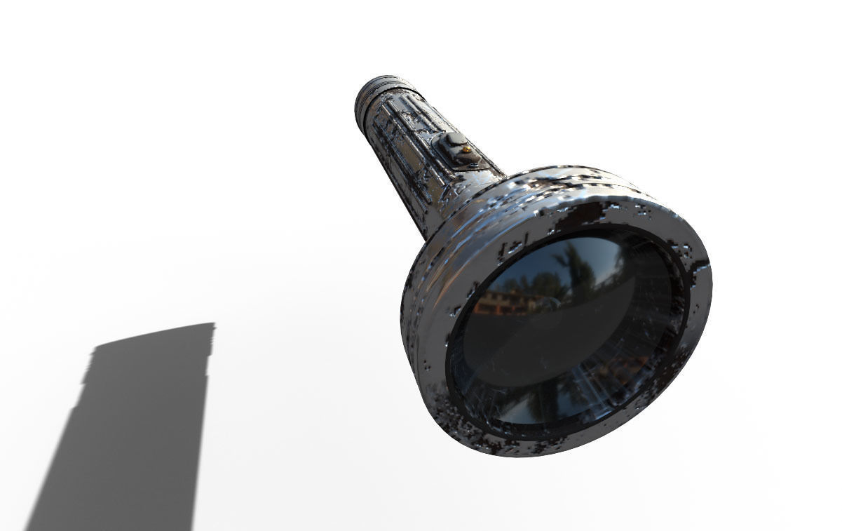 Classic Tiger Head Flashlight Low-poly 3D model_4