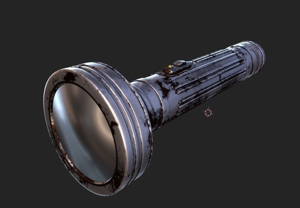 Classic Tiger Head Flashlight Low-poly 3D model_5