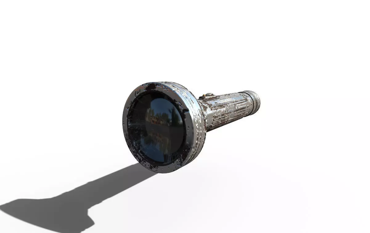 Classic Tiger Head Flashlight Low-poly 3D model_0