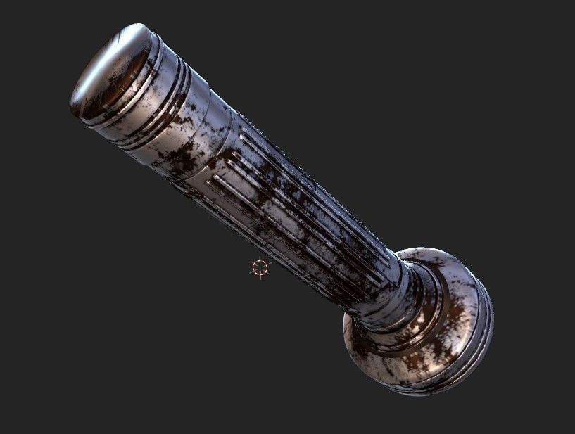 Classic Tiger Head Flashlight Low-poly 3D model_8