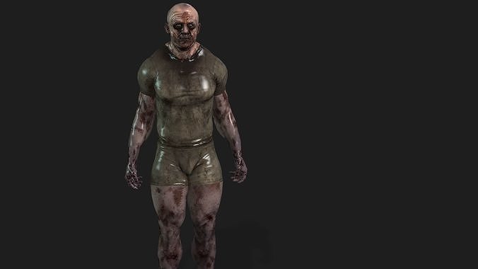 ZOMBIE STRIPED LOWPOLY  Low-poly 3D model