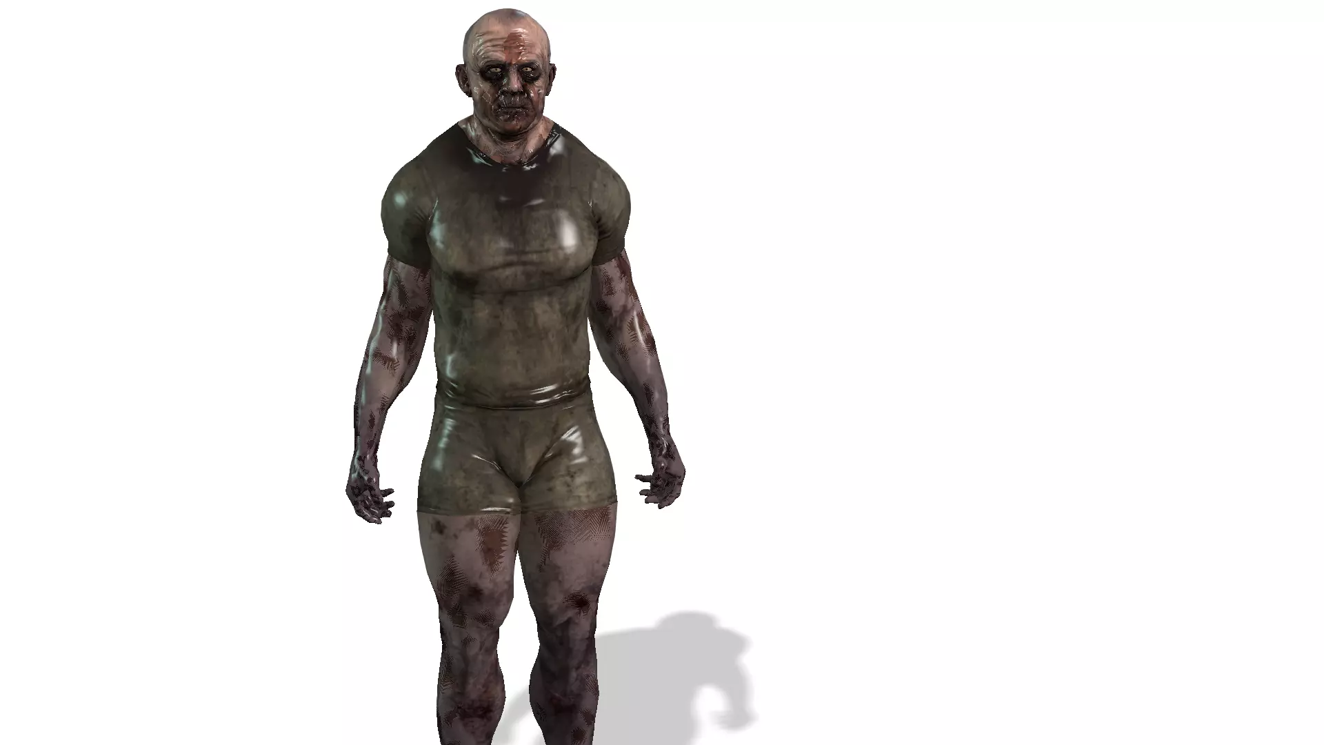 ZOMBIE STRIPED LOWPOLY  Low-poly 3D model_0