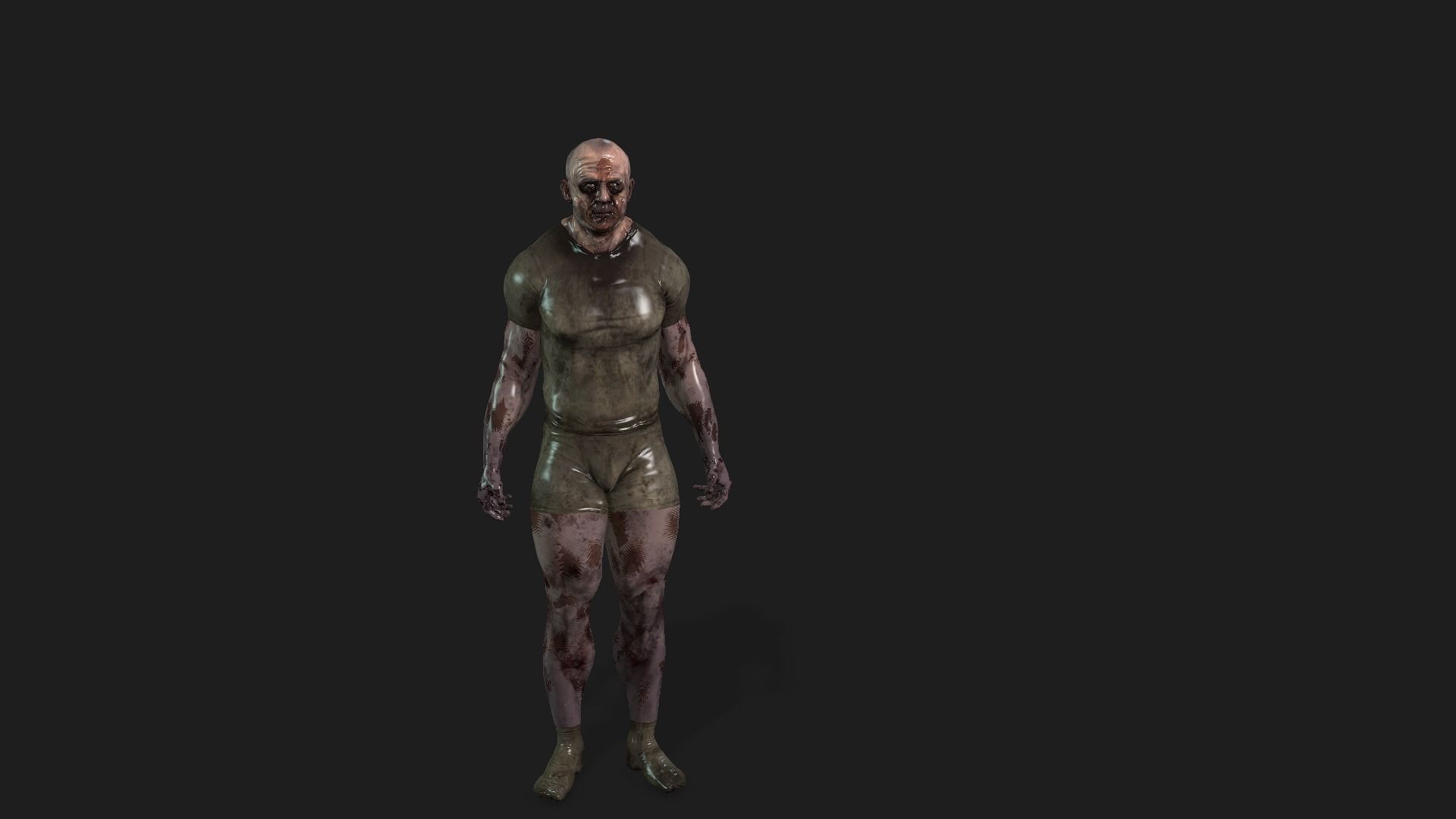 ZOMBIE STRIPED LOWPOLY  Low-poly 3D model_1