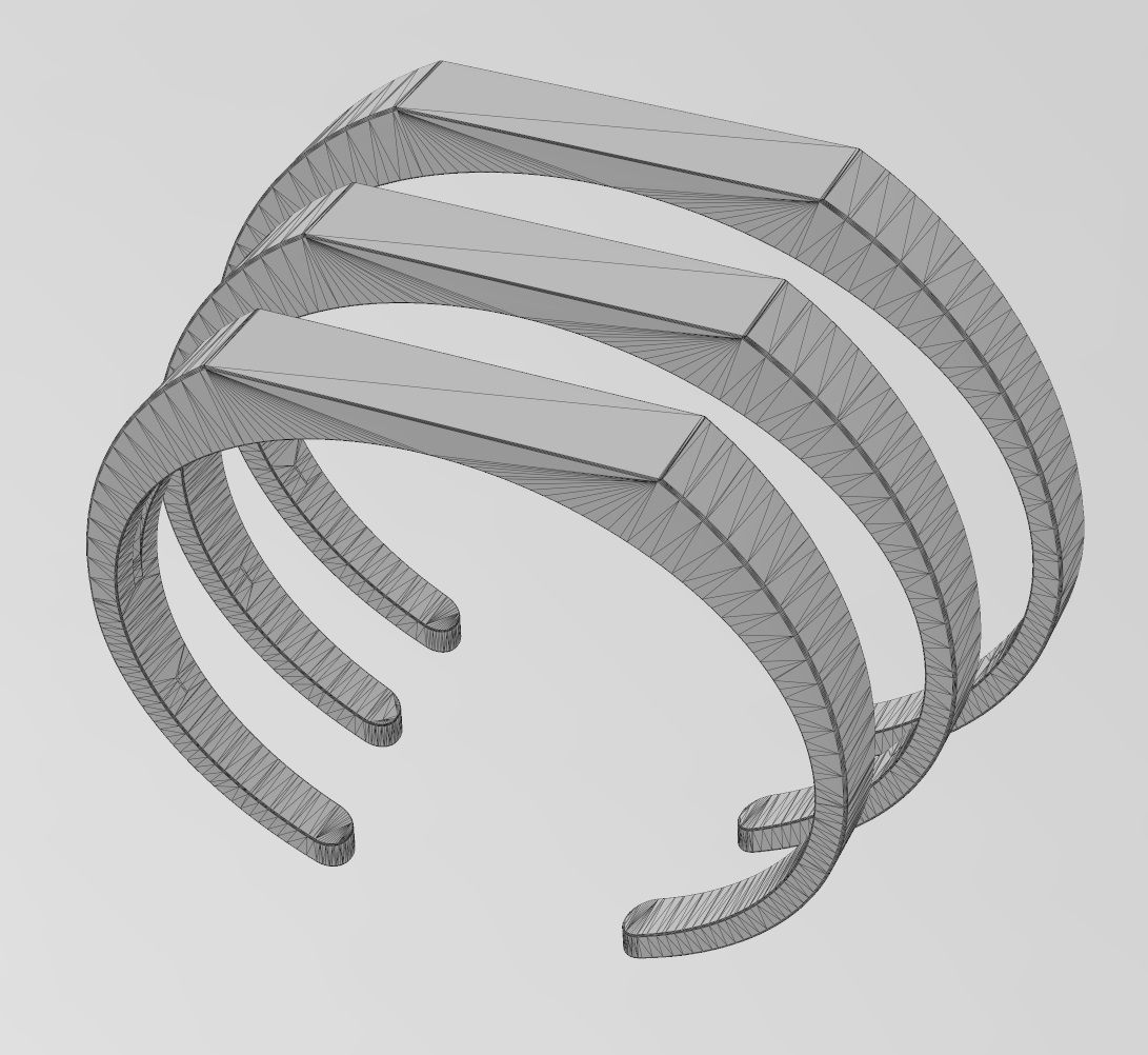 Signet platform engravable cuff bracelet 3D print model_13