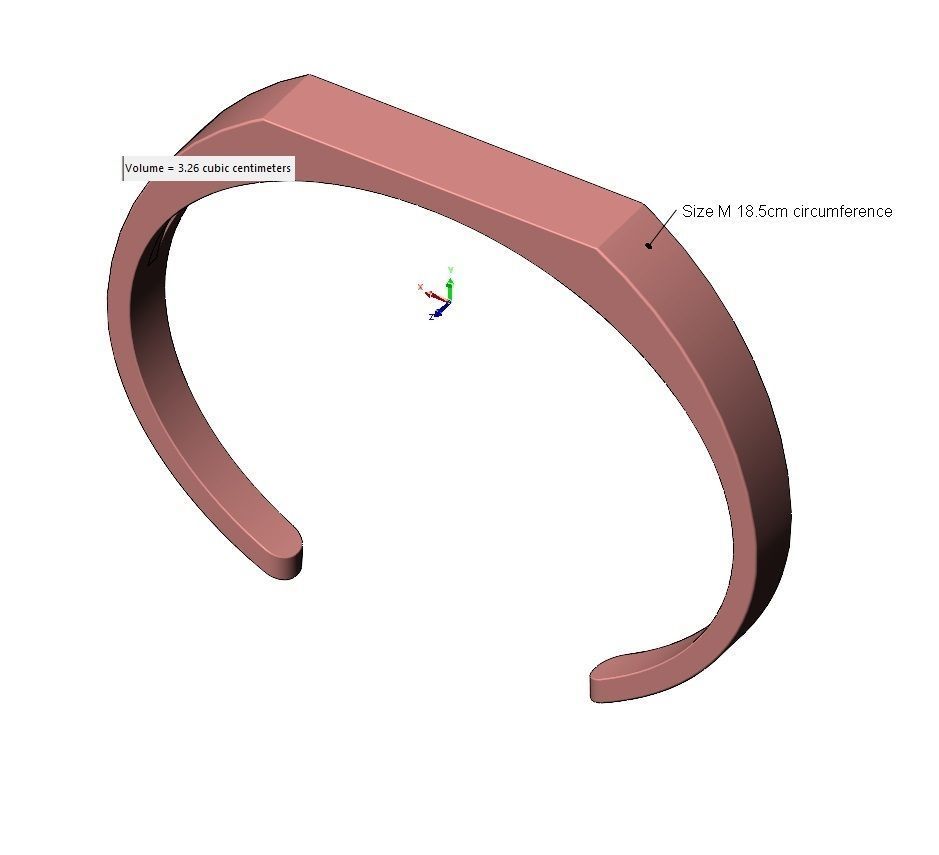 Signet platform engravable cuff bracelet 3D print model_11