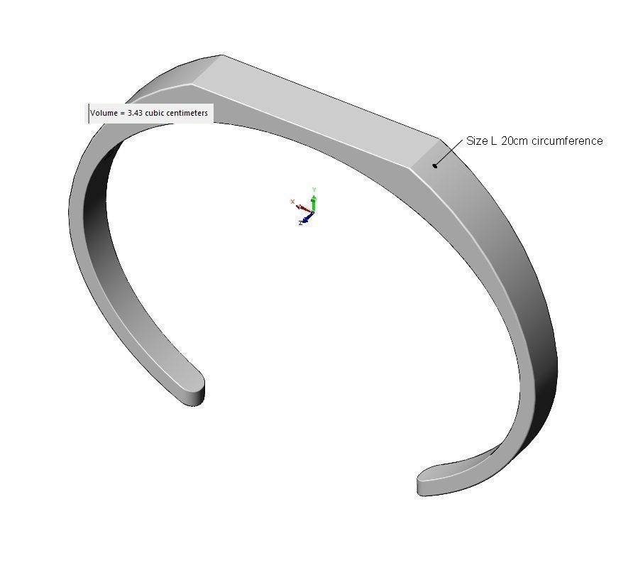 Signet platform engravable cuff bracelet 3D print model_12