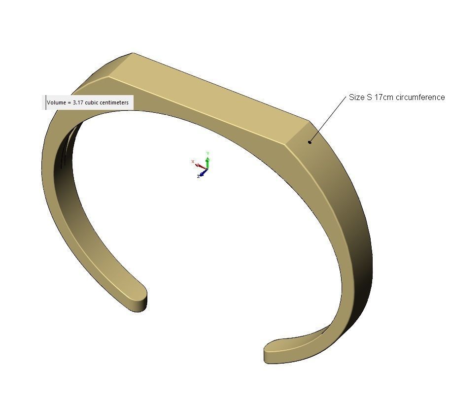 Signet platform engravable cuff bracelet 3D print model_10