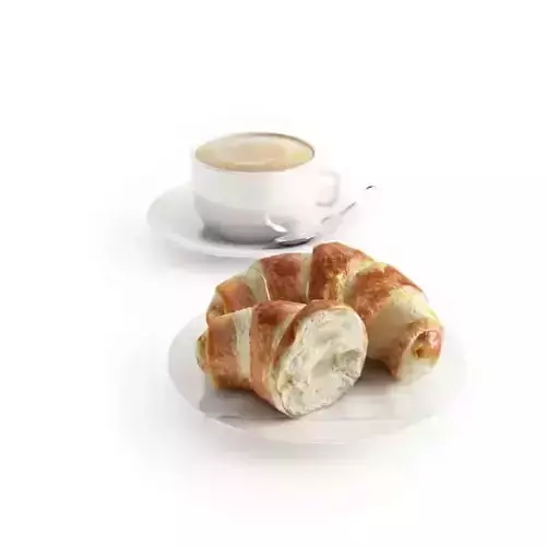 Breakfast Croissant And Coffe