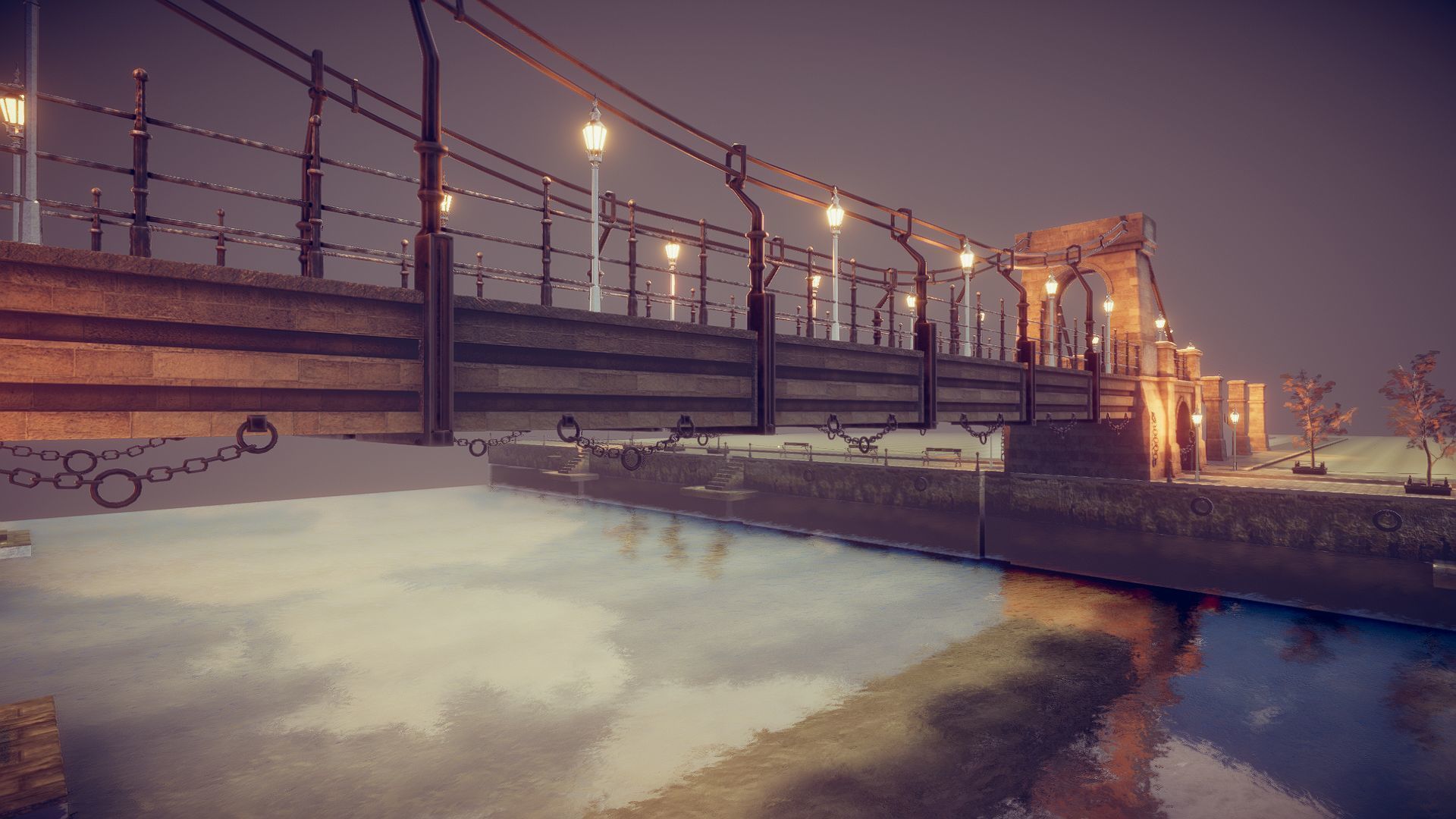 Gate Bridge Low-poly 3D model_12