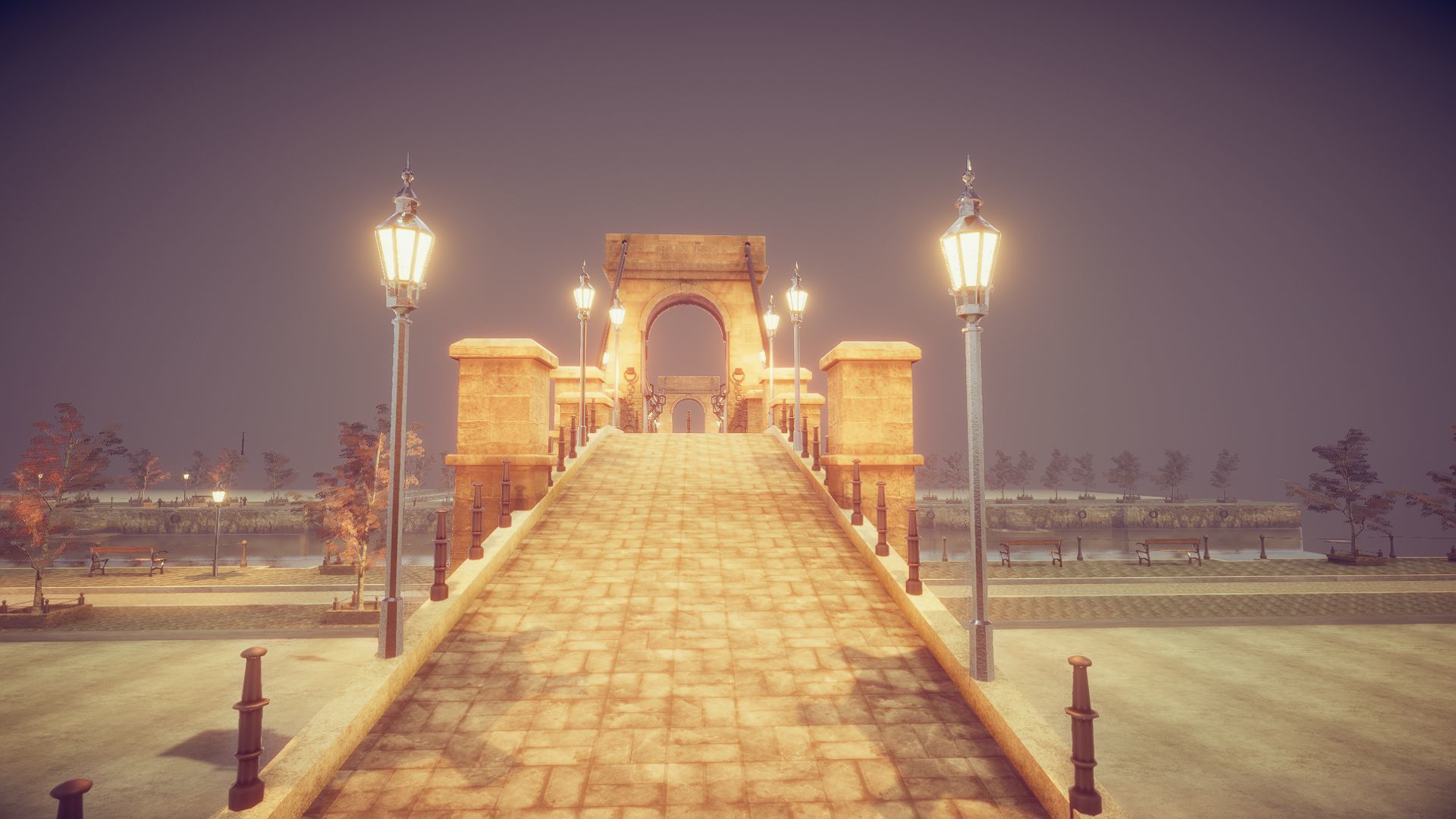 Gate Bridge Low-poly 3D model_5