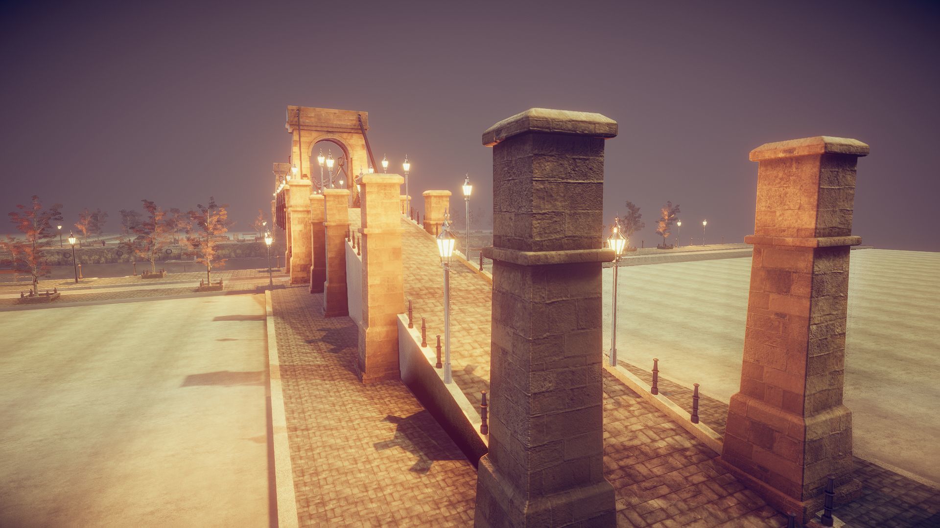 Gate Bridge Low-poly 3D model_14