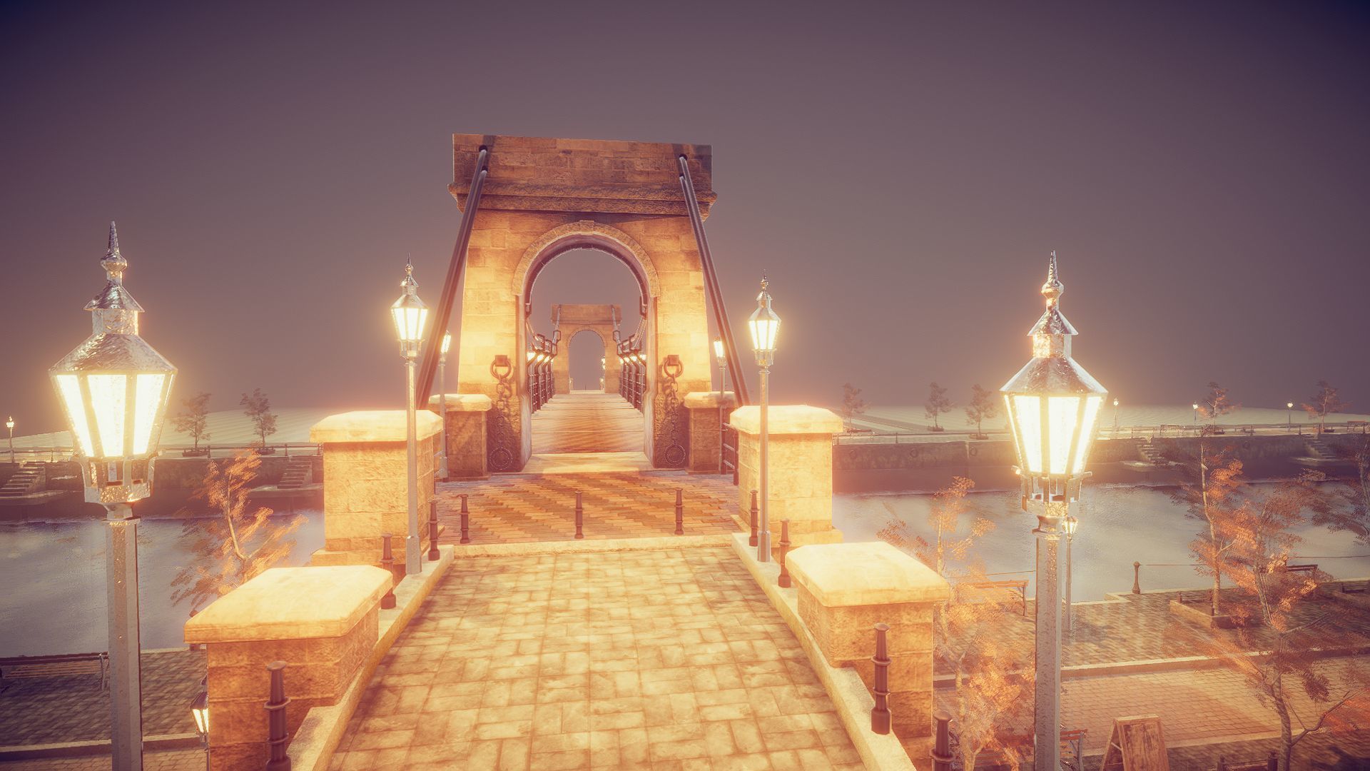Gate Bridge Low-poly 3D model_16