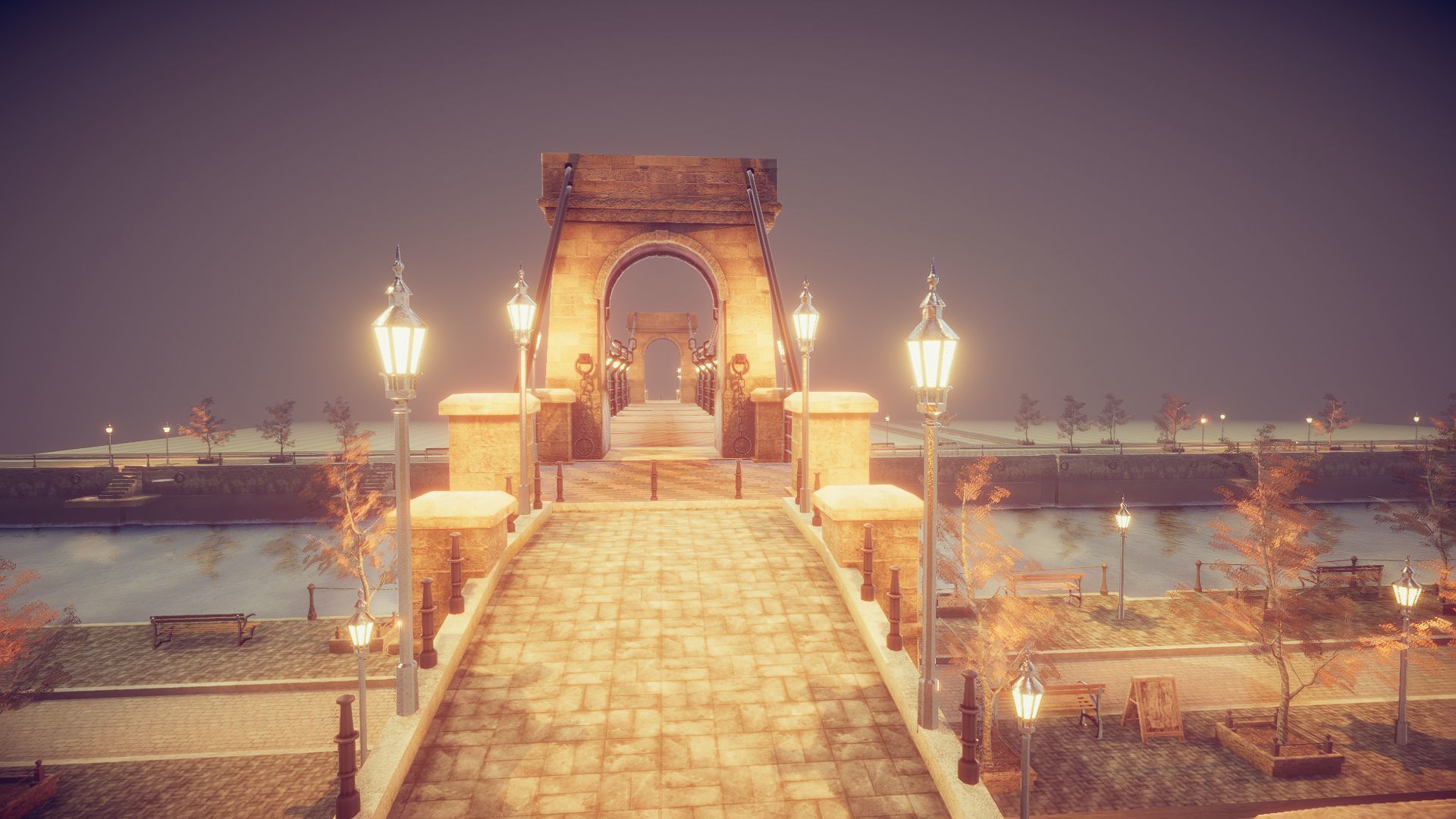 Gate Bridge Low-poly 3D model_8