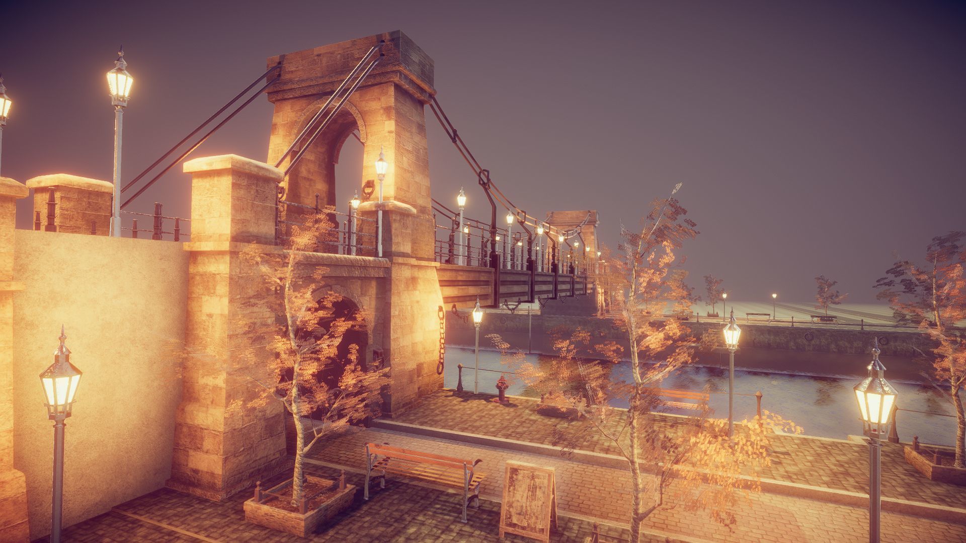 Gate Bridge Low-poly 3D model_2
