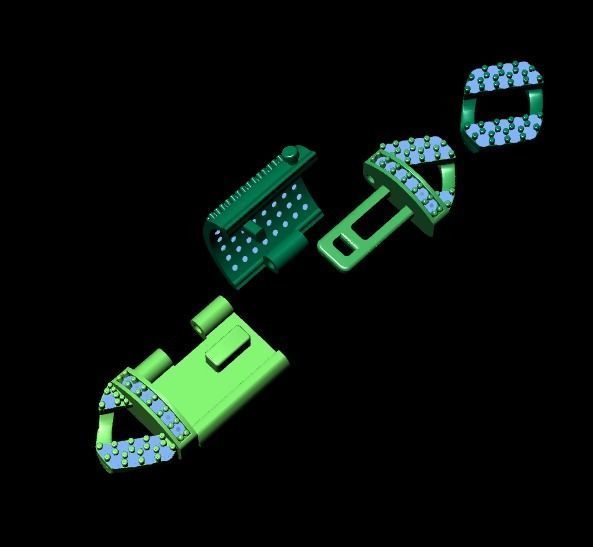 Cuban link bracelet with lock 3D print model_23