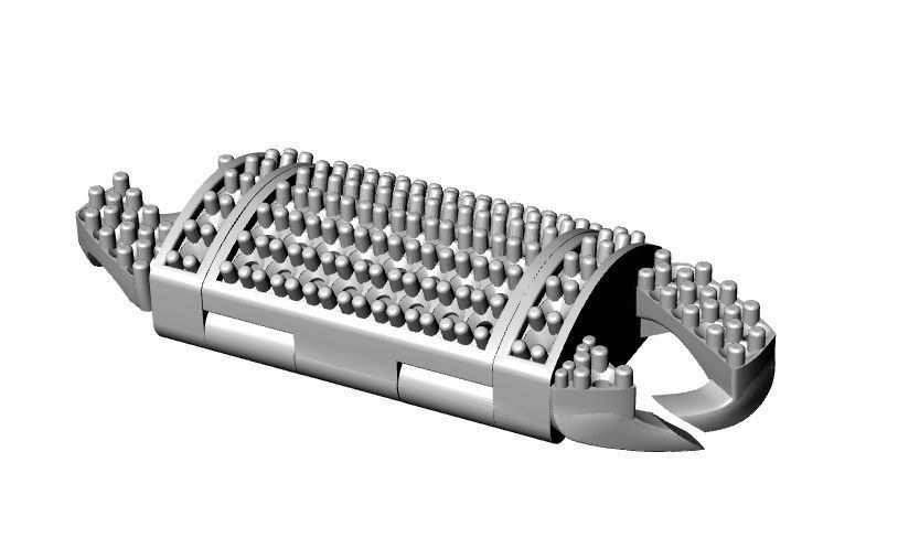 Cuban link bracelet with lock 3D print model_16