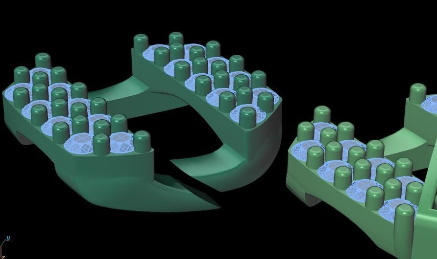 Cuban link bracelet with lock 3D print model_21